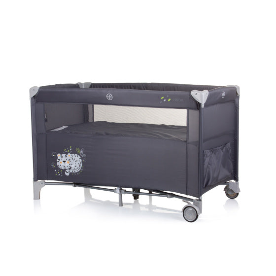 Relax Opvouwbaar Campingbedje met Opklapbare Zijkant Graniet Antraciet