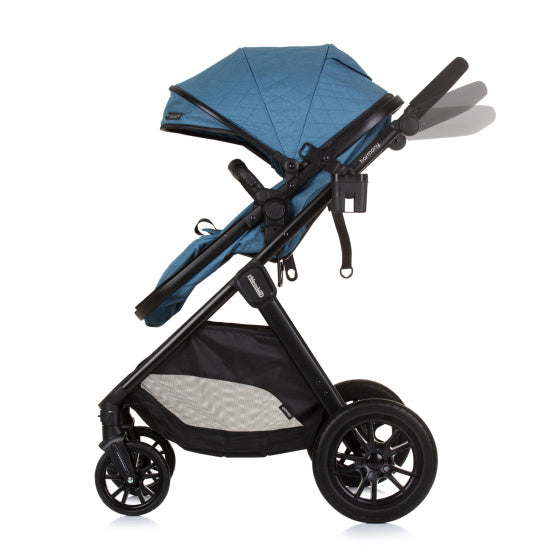 Harmony Opvouwbare 3-in-1 Kinderwagen met Luiertas Jeans Blauw Zwart