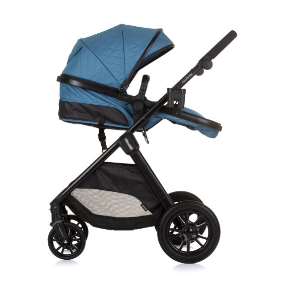 Harmony Opvouwbare 3-in-1 Kinderwagen met Luiertas Jeans Blauw Zwart