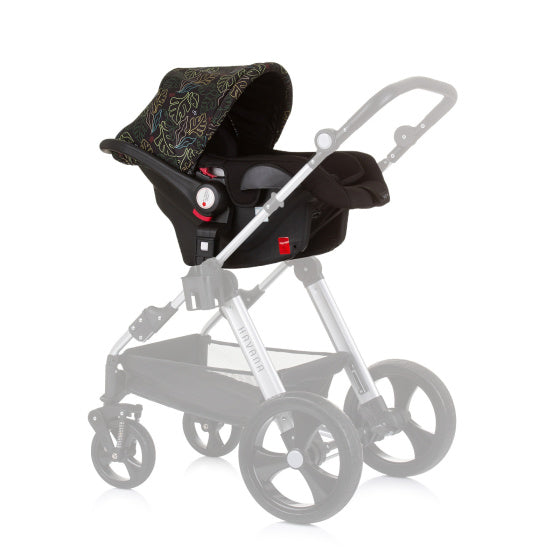 Havana Autostoel met Adapters 40-85 cm Groep 0+ Obsidiaan Bladeren Zwart