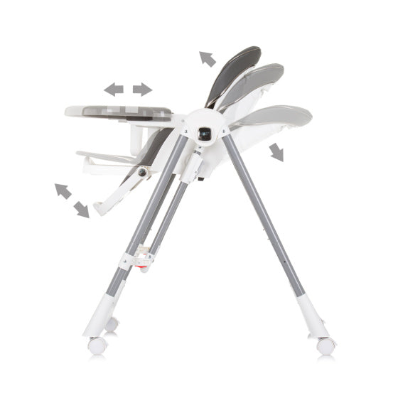 Milkshake 2-in-1 Kinderstoel Schommelstoel As Grijs Wit