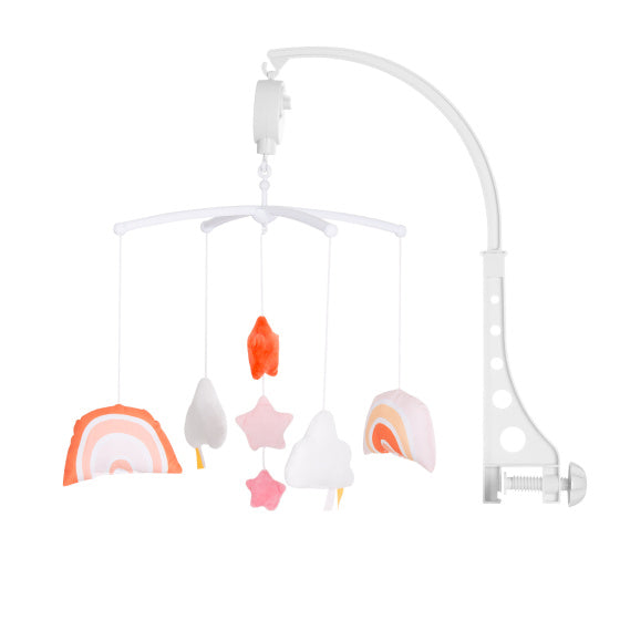 Star Opwindbaar Muziekmobiel 360° Draaiend Wit Oranje