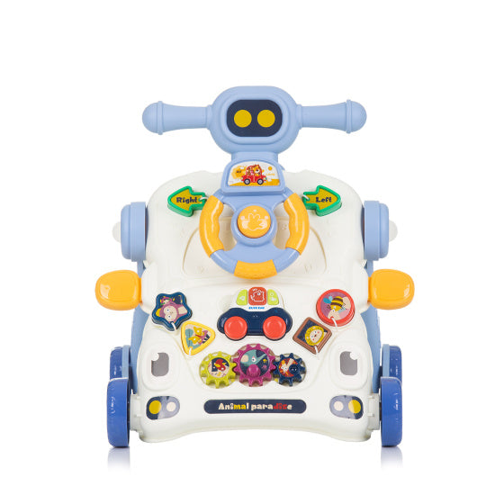 Auto 3-in-1 Loopwagen met Speelgoedauto Muziek Blauw