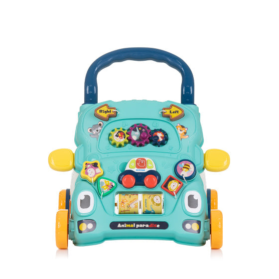 Funny Animals Loopwagen met Speelauto Muziek Blauw
