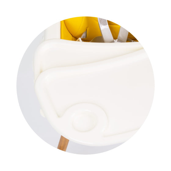 Rio 2-in-1 Kinderstoel met Eetblad Zitkussen Zand Wit