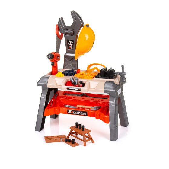 Werkbank met Gereedschap Speelset met licht 63-delig