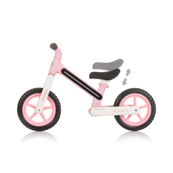 Spark Loopfiets met Lichteffect 12 Inch Junior Roze