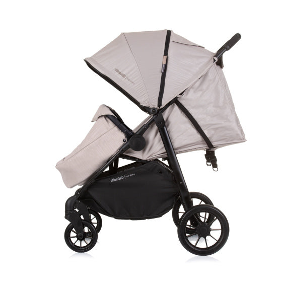 Top Stars Opvouwbare Buggy voor 2 Kids Macadamia Beige Zwart