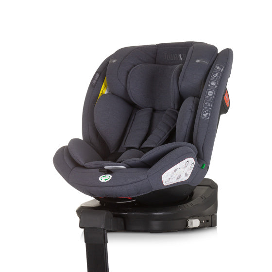 Tourino Autostoel i-Size 40-150 cm Isofix 360° Graniet Donkergrijs