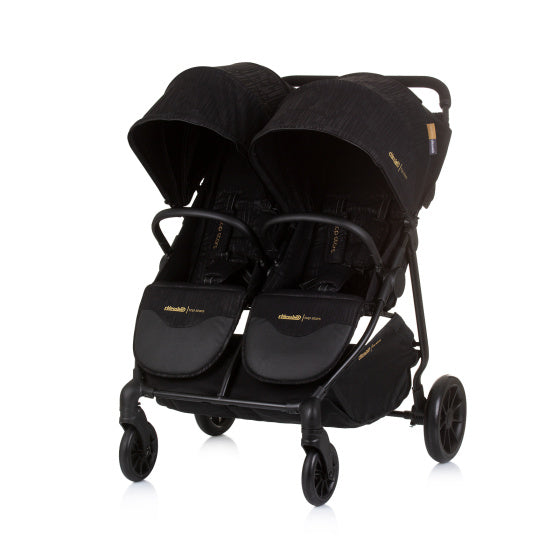 Top Stars Opvouwbare Buggy voor 2 Kids Obsidian Zwart