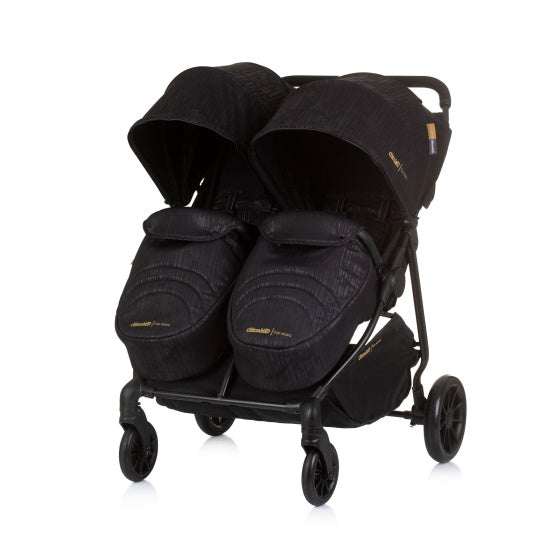 Top Stars Opvouwbare Buggy voor 2 Kids Obsidian Zwart