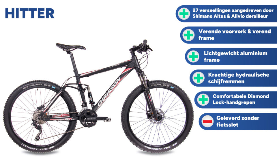 Chrisson hitter 27.5 inch 46 cm heren 27v hydraulische schijfrem zwart