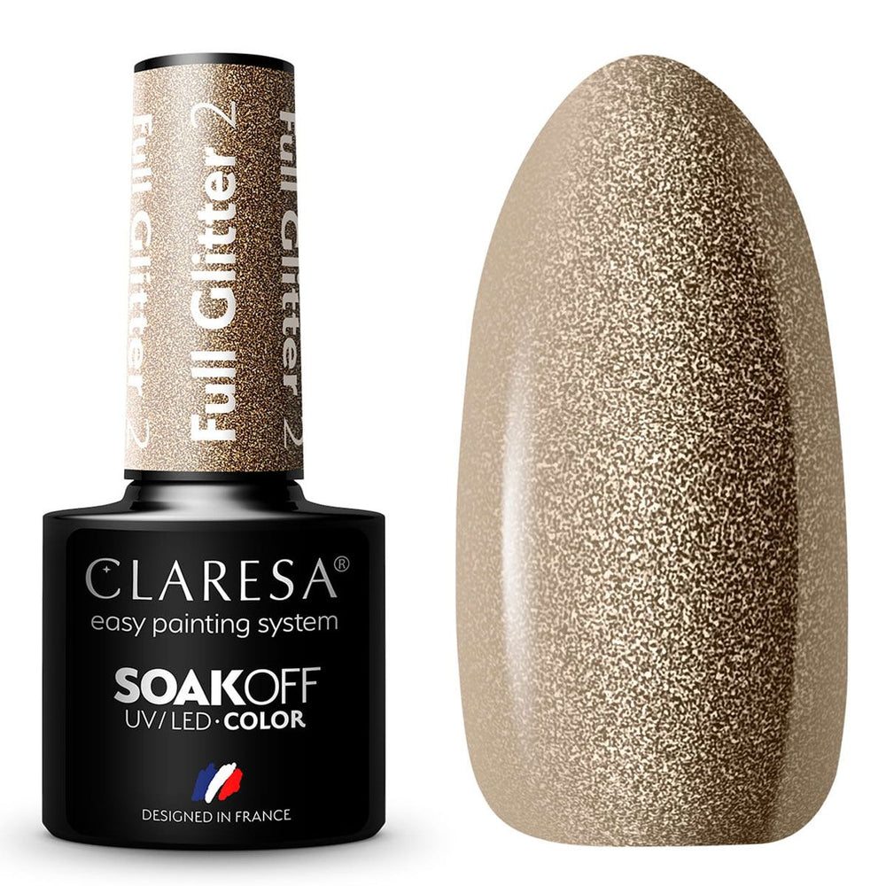 Claresa uv led gellak 5ml full glitter 2 brons
