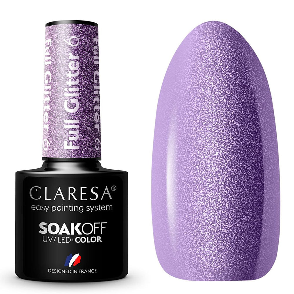 Claresa uv led gellak 5ml full glitter 6 paars