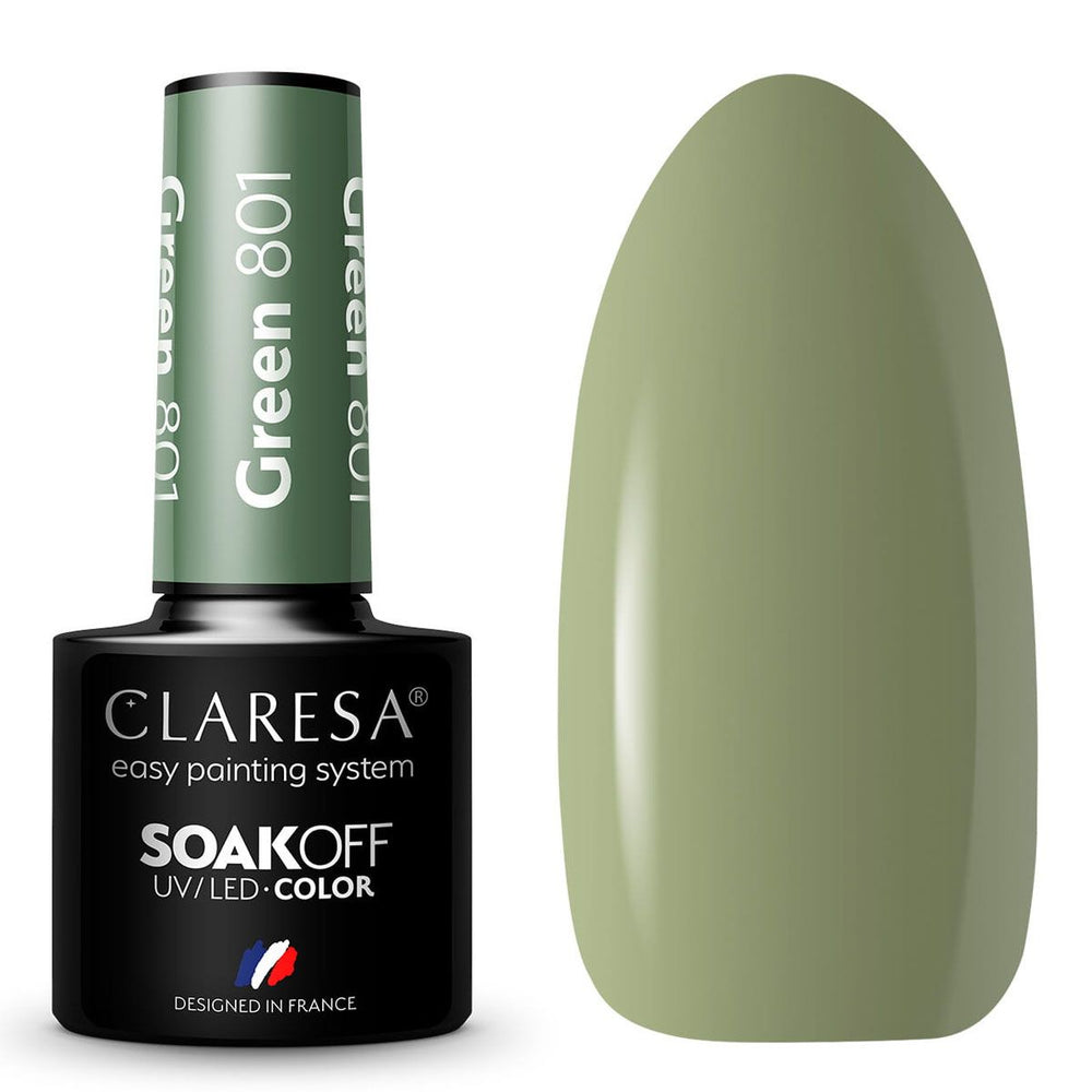 Claresa uv led gellak 5ml groen 801 quiet forest