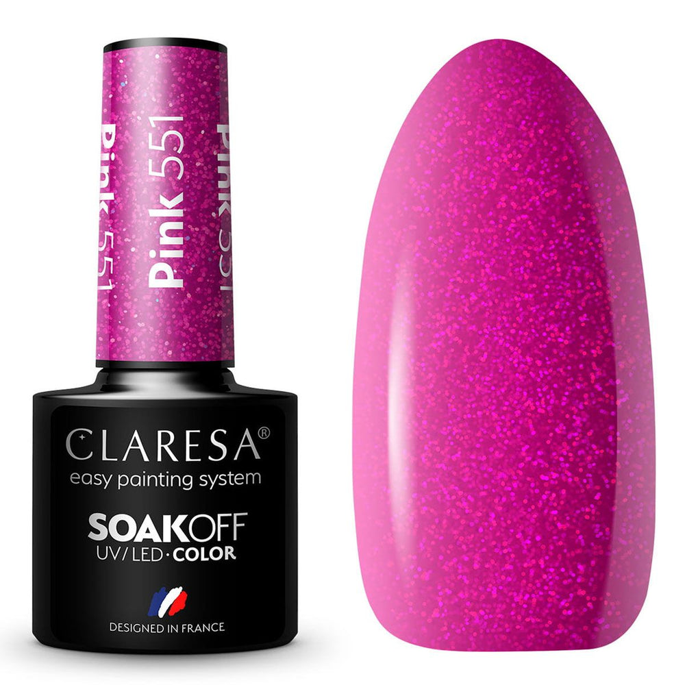 Claresa uv led gellak 5ml roze 551 klassieke look