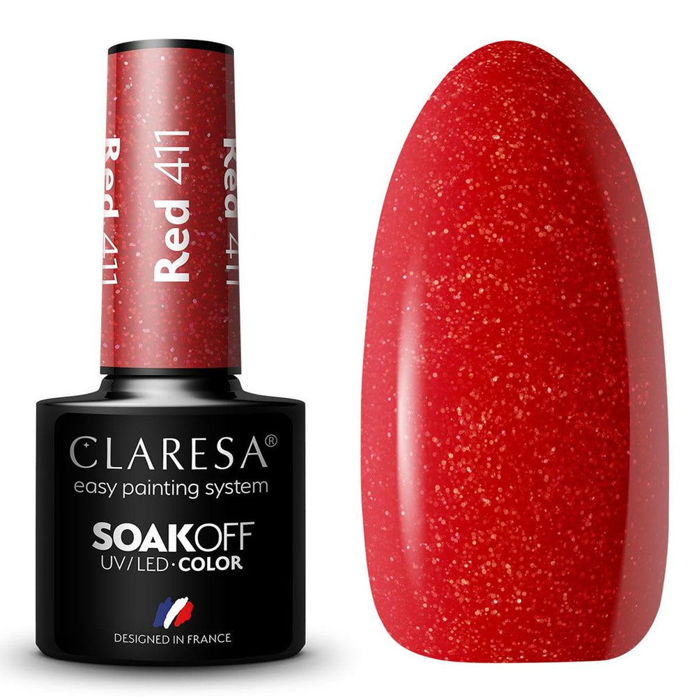 Claresa uv led gellak 5ml rood 411 sunny garden