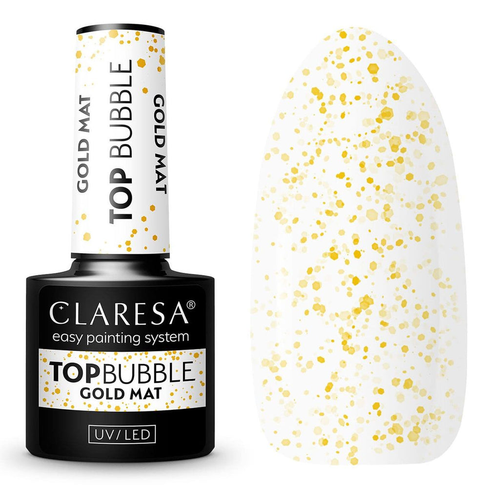 Claresa top coat bubble gold mat geen vegen 5ml