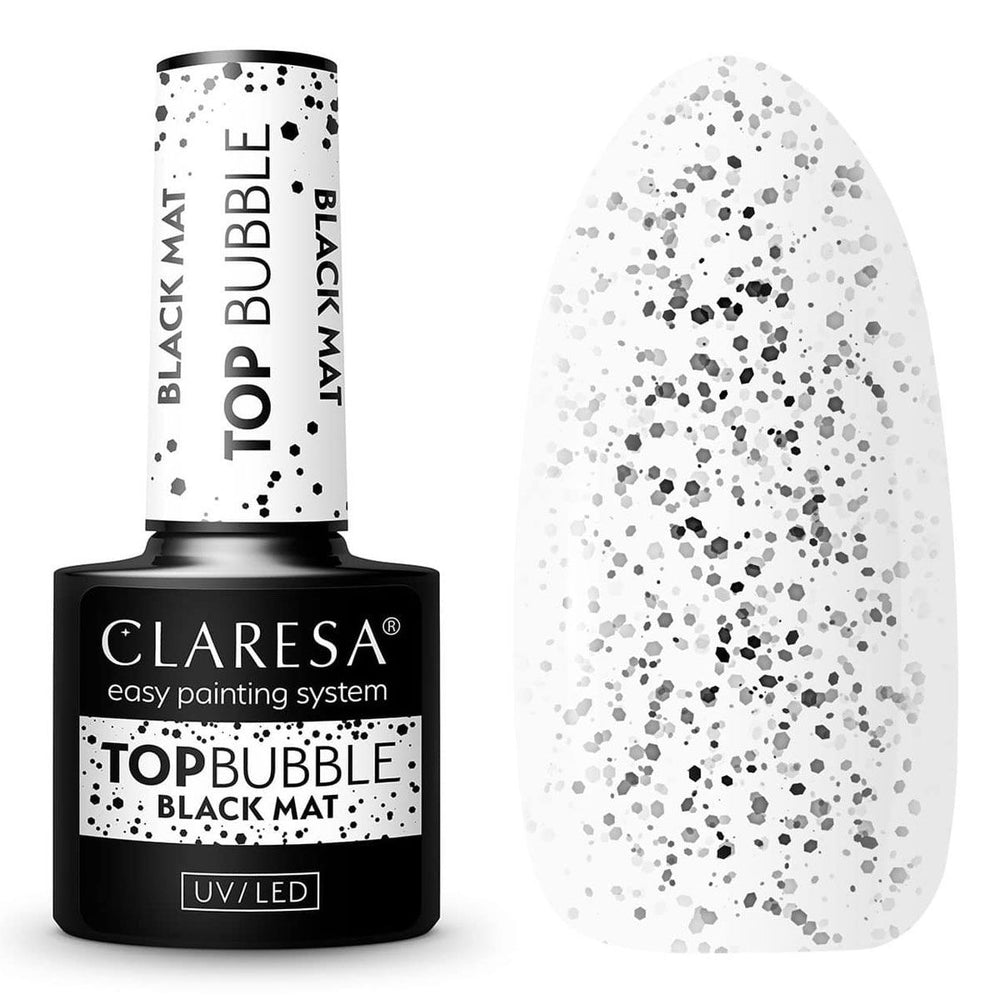 Claresa top coat bubble black mat geen vegen 5ml