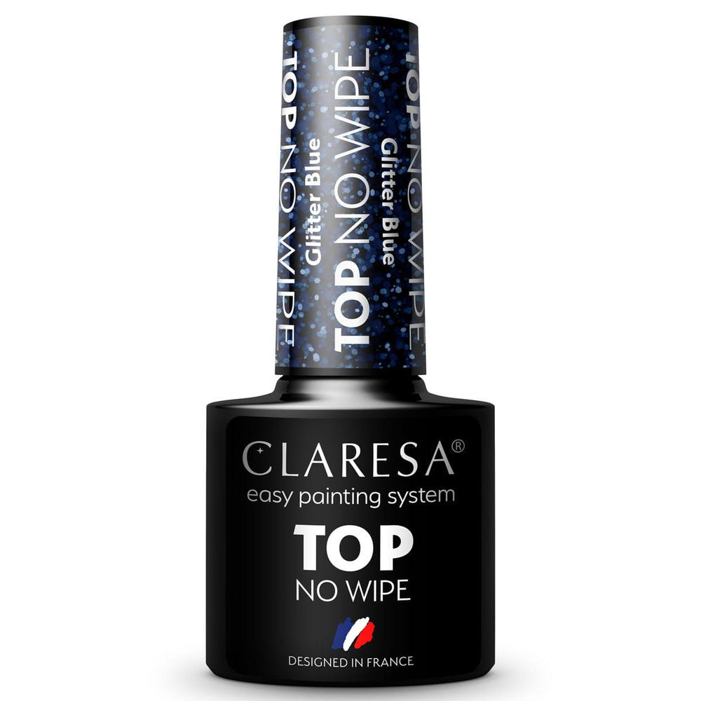Claresa top coat no wipe glitter blauw 5ml