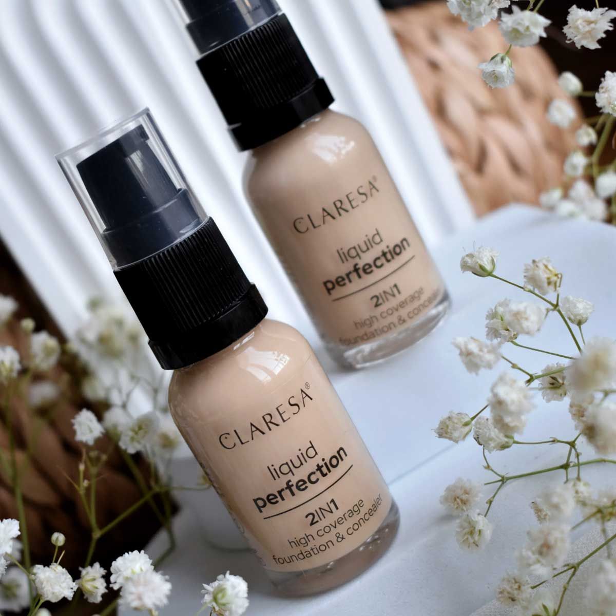 Claresa liquid perfection 2-in-1 concealer en foundation 103.5 light nude 18gr.