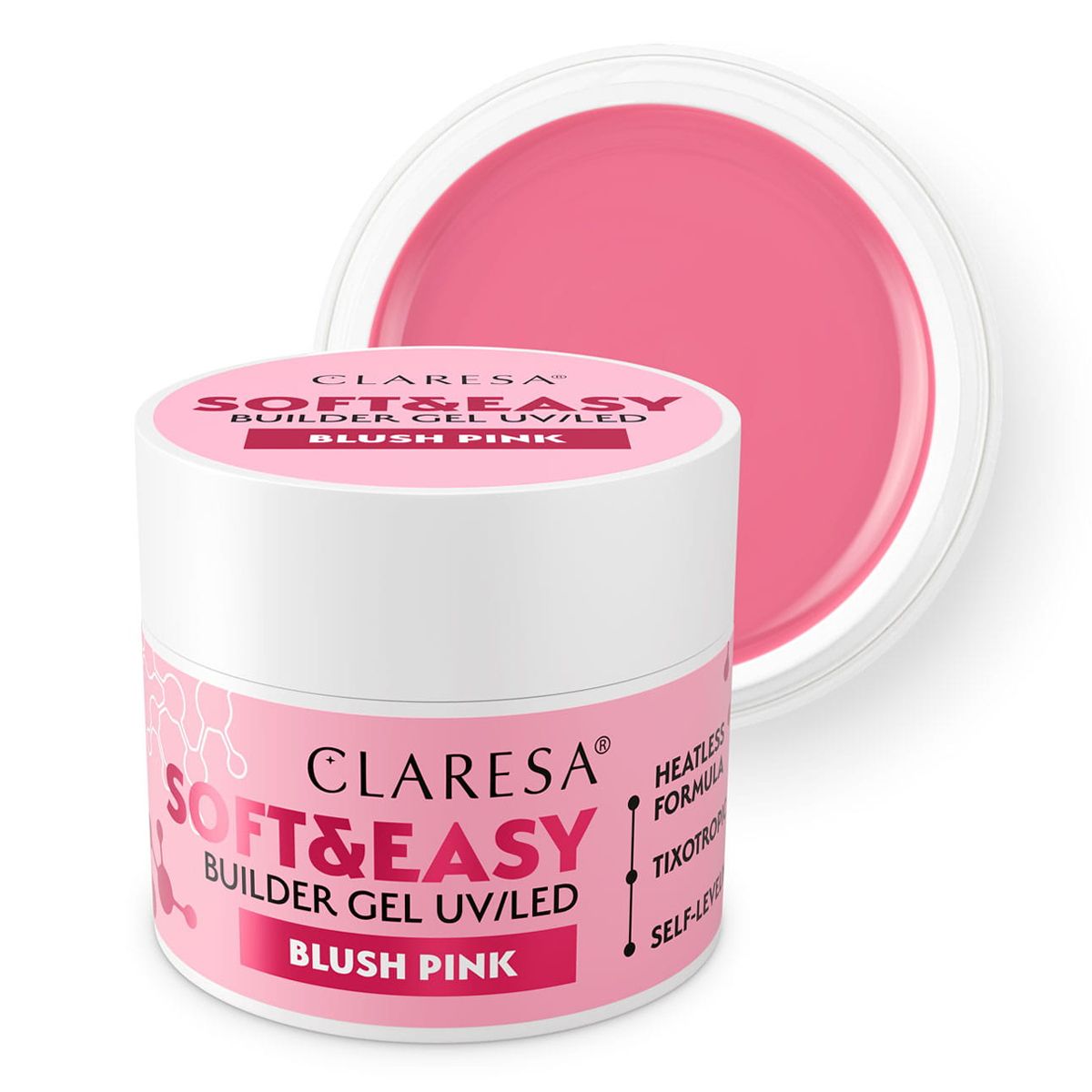 Claresa keratine soft easy builder gel blush roze 12gr.