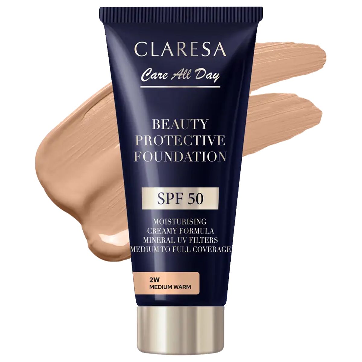 Claresa beauty beschermende foundation spf 50 2w medium warm 30ml