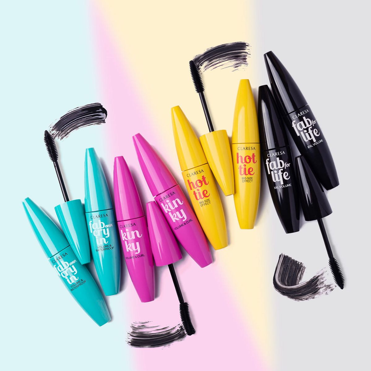 Claresa fab even crying waterproof mascara zwart 10ml