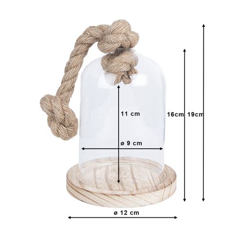 Clayre eef 6gl2220 stolp transparant 12x19 cm