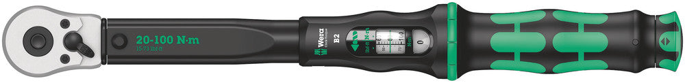 Wera click-torque b 2 draaimomentsleutel met omschakelratel, 20-100 nm (zwart groen)