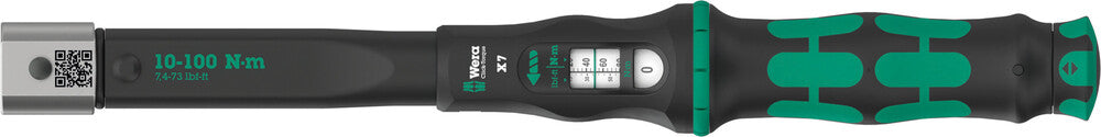Wera click-torque x 7 draaimomentsleutel voor insteekgereedschappen (zwart groen, 10-100 nm)