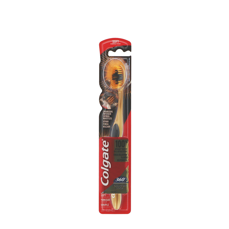 Colgate tandenborstel 360° charcoal gold soft