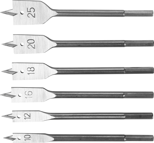 Con:p set houtfrezen 10-25mm 6dlg rood - bp302306