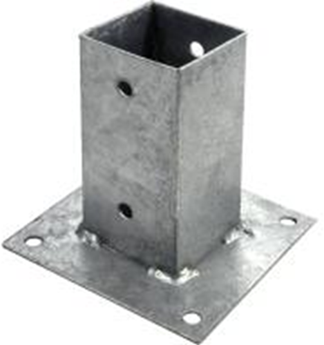 Connex paalhouder op plaat 71x71x150 vvz - hv4273