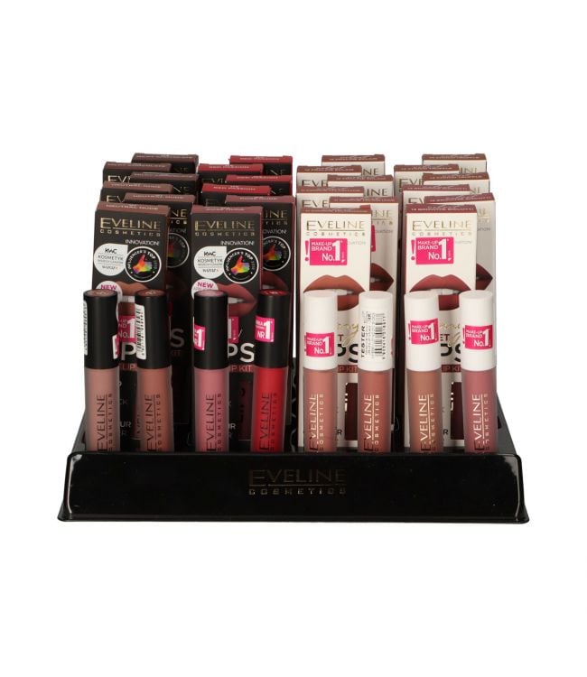 Eveline oh! my lips vloeibare matte lippenstift lipliner display diverse 32 stuks
