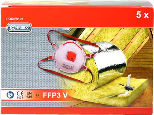 Connex stofmasker ffp3v en149 5st - cox939103