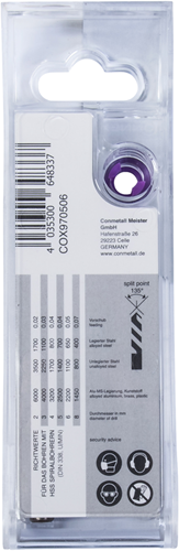Connex set cobaltboren 2-8mm 6dlg lila - cox970506