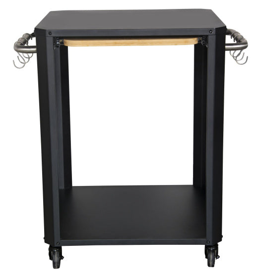 Buitentafel met uitschuifbare tafel voor pizzaoven zwart