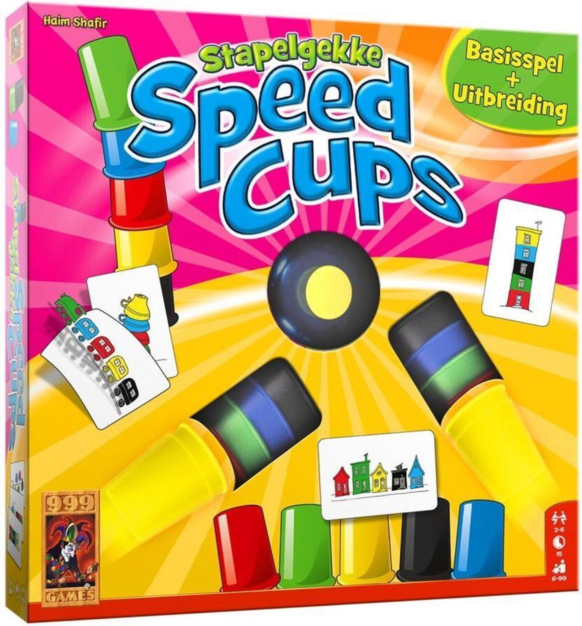 999Games Stapelgekke Speed Cups Actiespel, 6 spelers