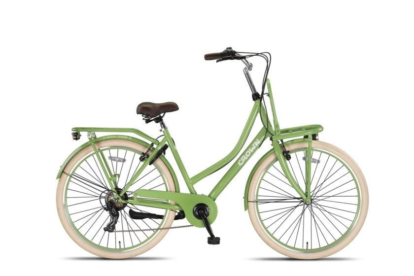 Crown berlin 28 inch 53 cm dames 7v v-brakes lichtgroen