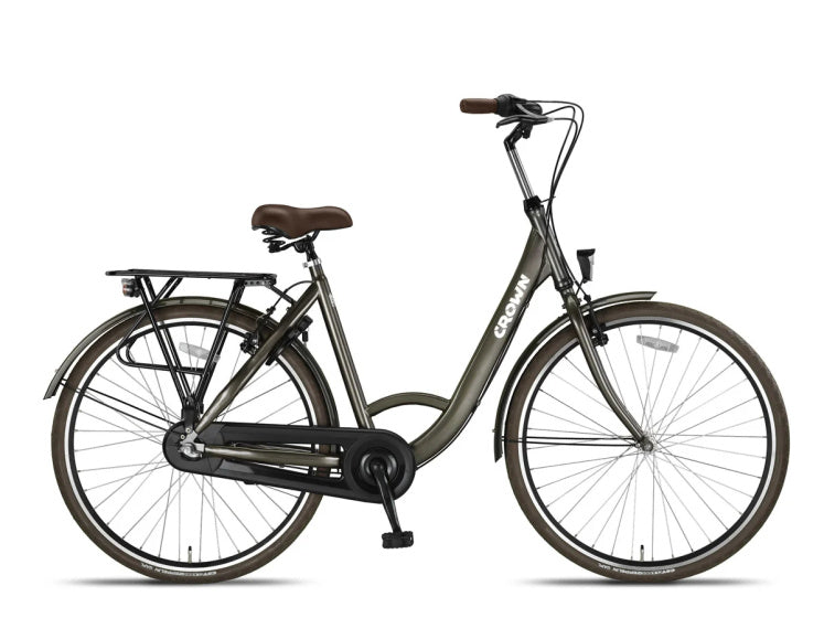 Crown rio plus 28 inch 53 cm dames 3v v-brakes grijsbruin