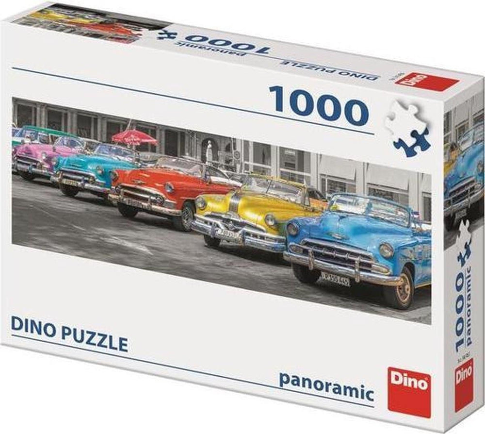 Dinotoys dinopuzzel - panorama klassieke auto's op cuba - 1000 stukjes