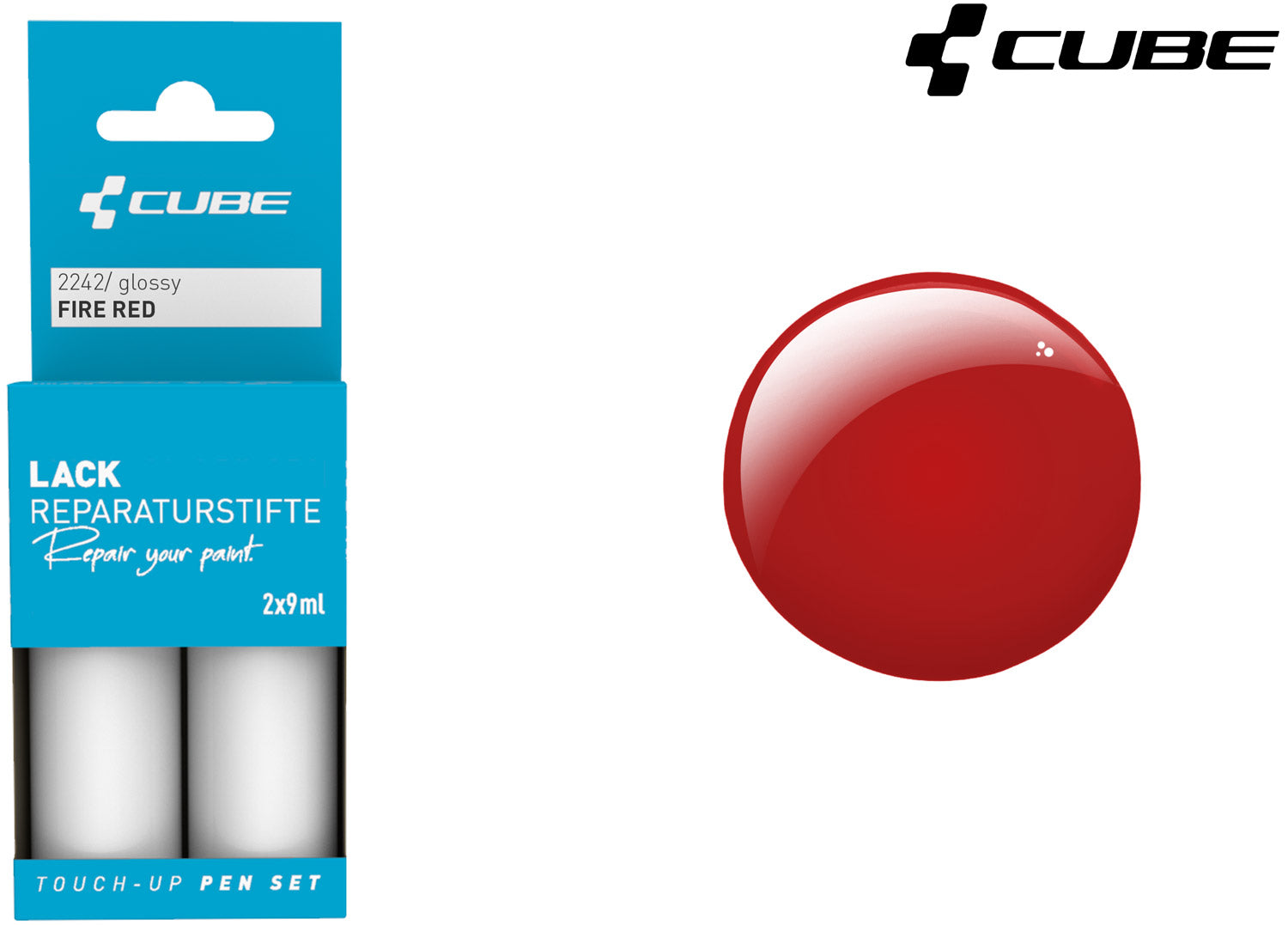 Cube touch-up pen set fire red | glossy
