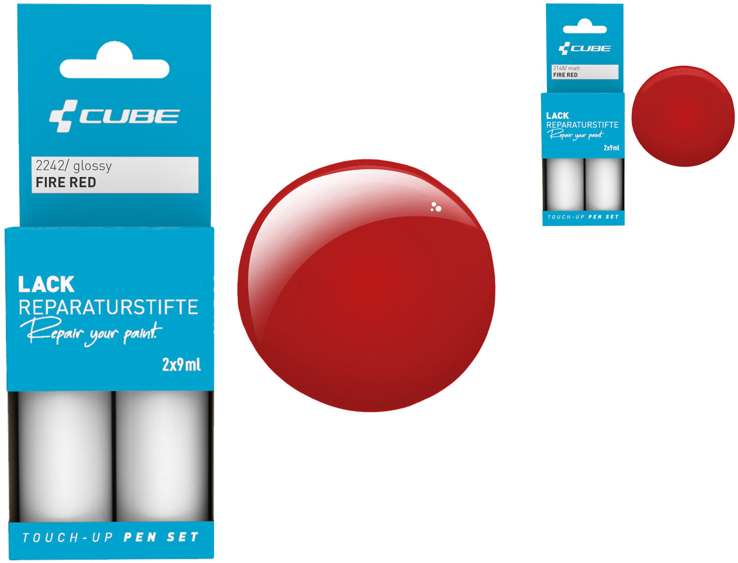 Cube touch-up pen set fire red | glossy