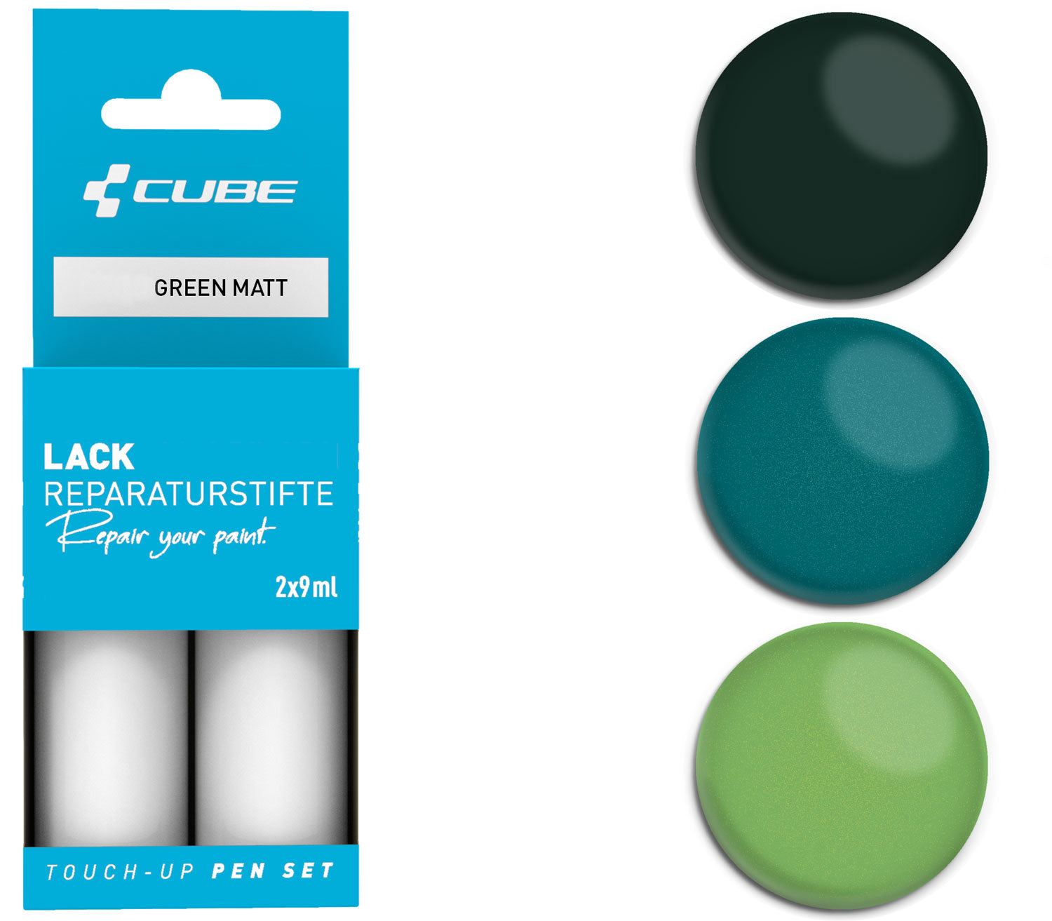 Cube touch-up pen set green matt | #2340