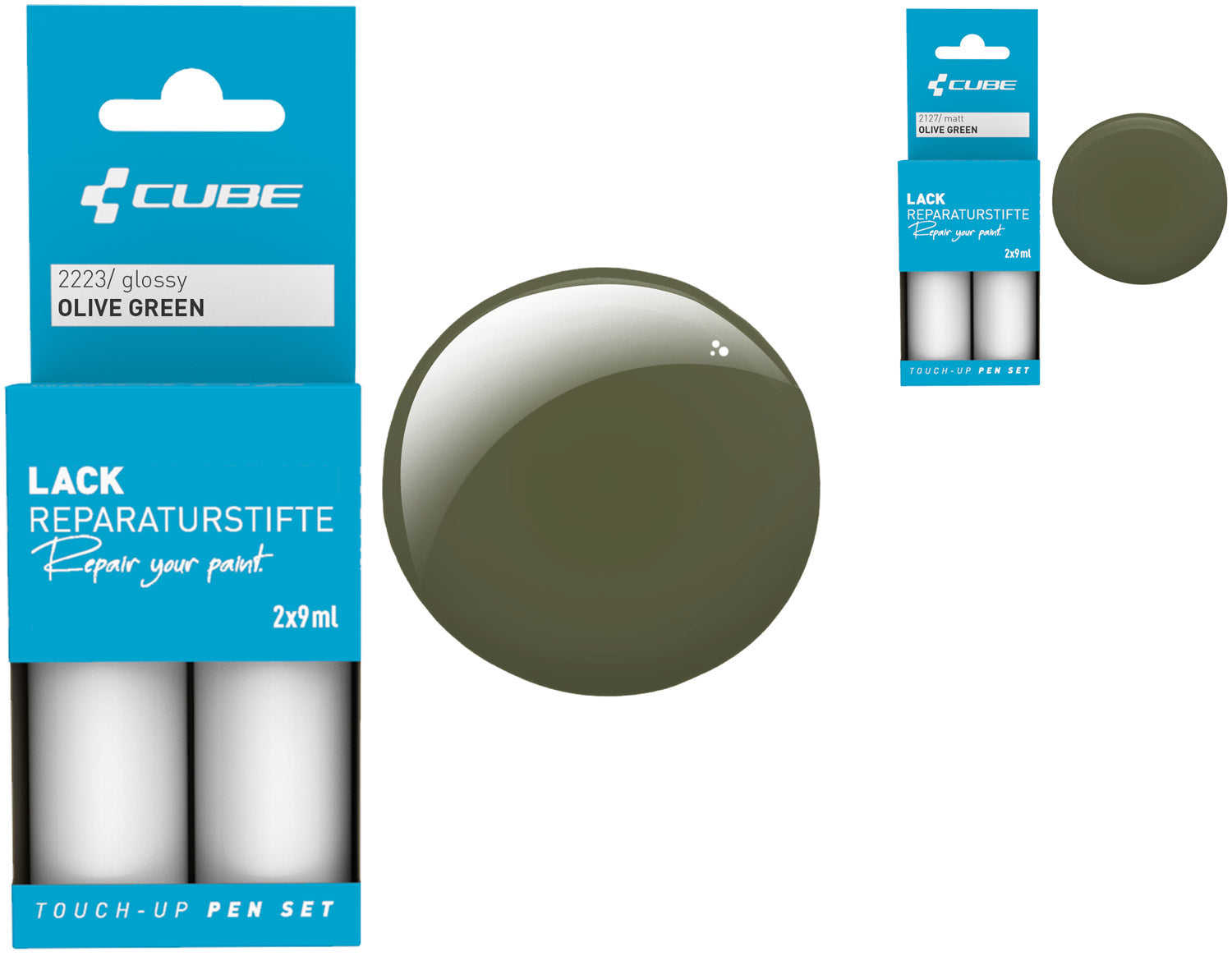 Cube touch-up pen set olive green | matt