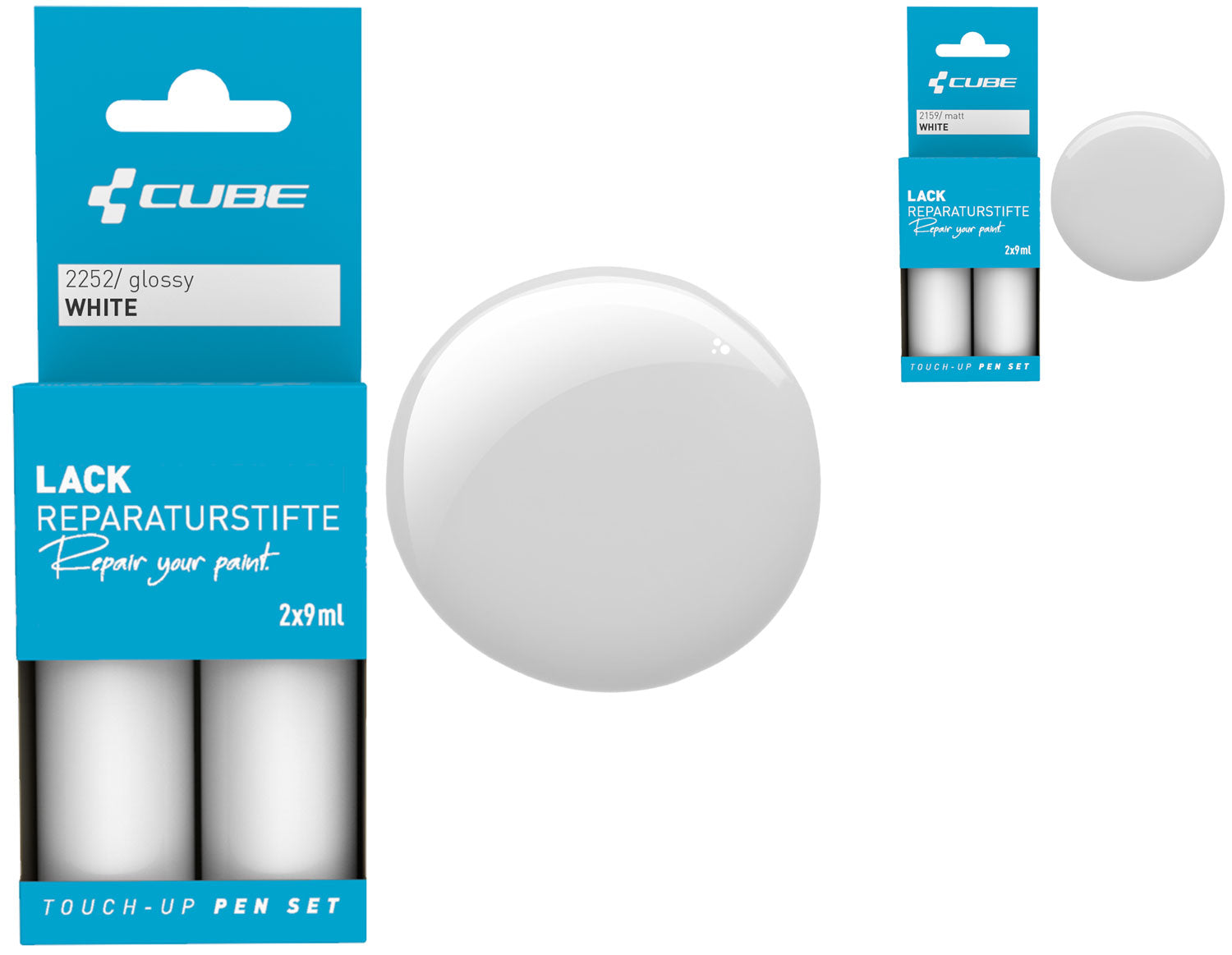Cube touch-up pen set white | glossy