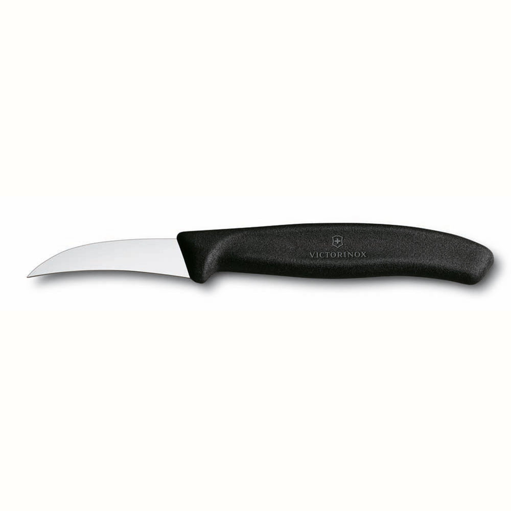Victorinox schilmesje met gebogen 6cm lemmet en zwart handvat