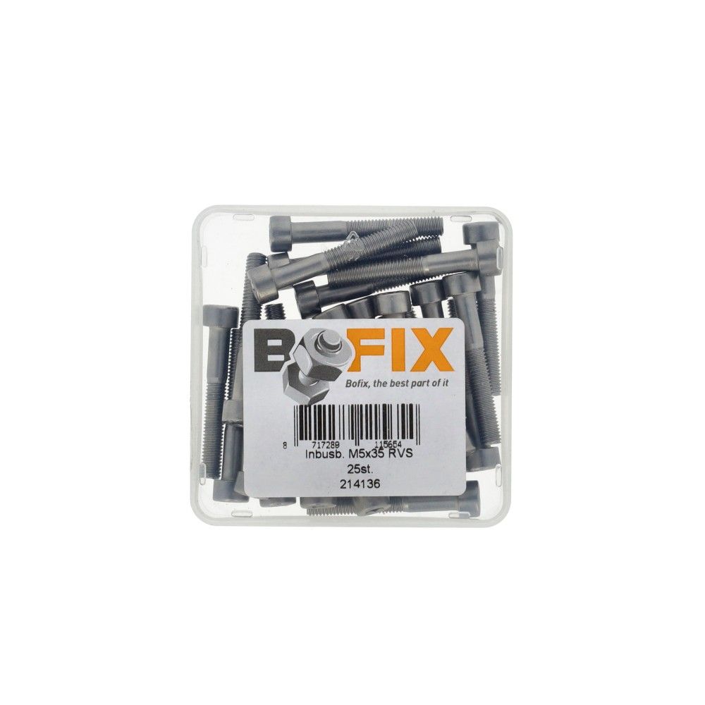 Bofix inbusbout m5x35 RVS (25 stuks)