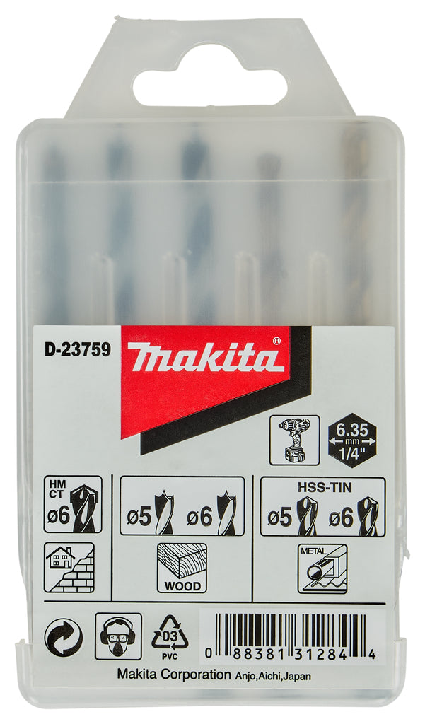 Makita accessoires d-23759 borenset 1 4 vorm e - d-23759